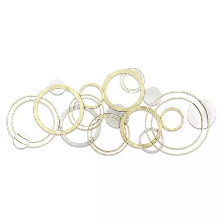 Gold and Silver Metal Multi Ring Wall Plaque