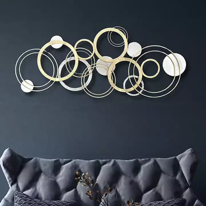 Gold and Silver Metal Multi Ring Wall Plaque
