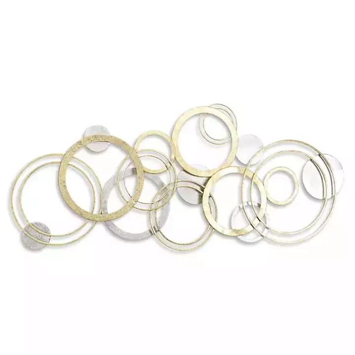 Gold and Silver Metal Multi Ring Wall Plaque