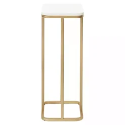 Gold and White Credele Accent Table