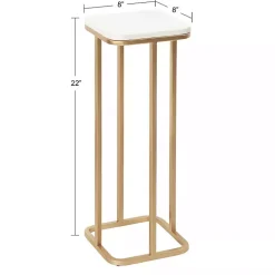 Gold and White Credele Accent Table