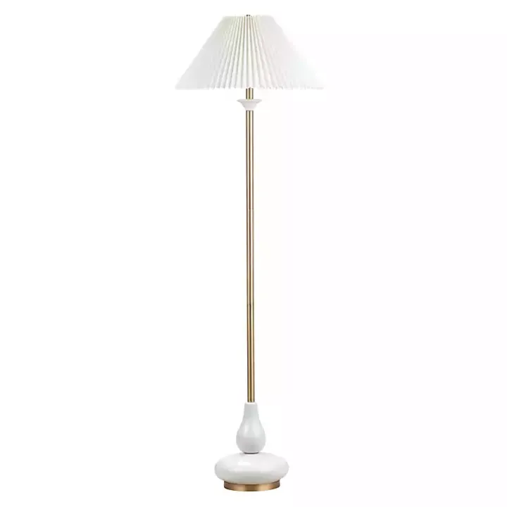 Gold and White Modern Floor Lamp