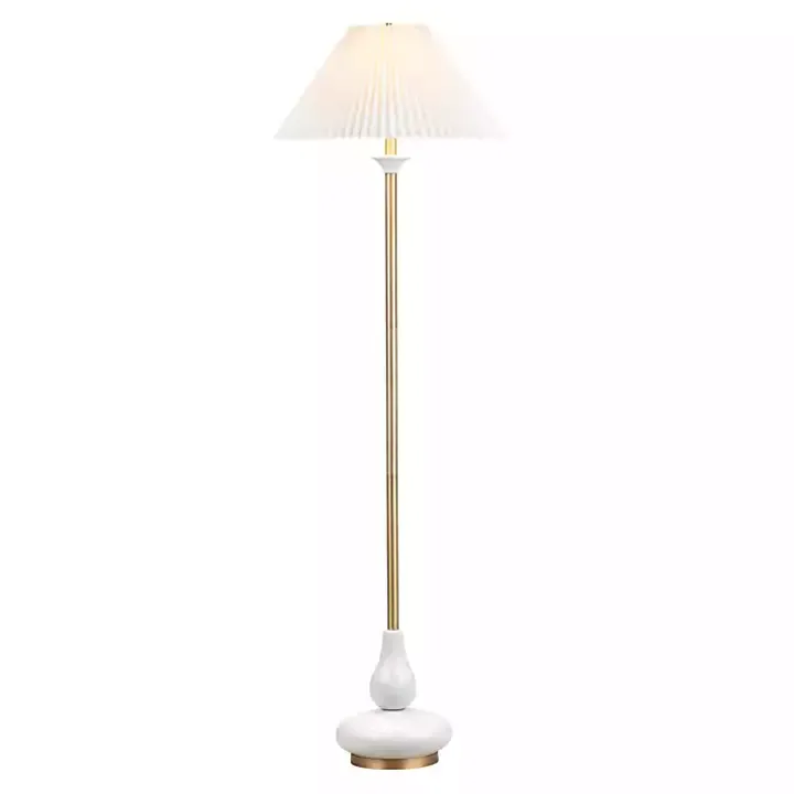 Gold and White Modern Floor Lamp