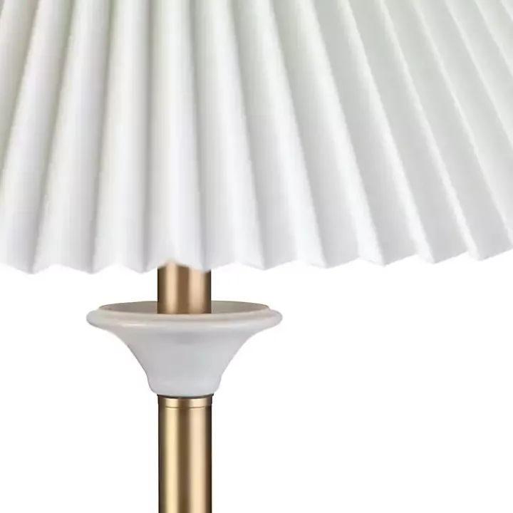 Gold and White Modern Floor Lamp