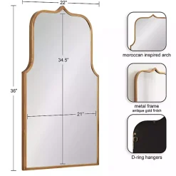 Gold Arched Scallop Wall Mirror