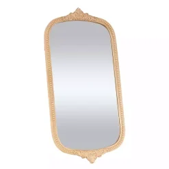 Gold Beaded Scroll Frame Wall Mirror