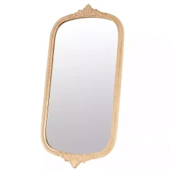 Gold Beaded Scroll Frame Wall Mirror
