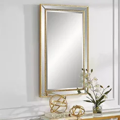 Gold Beveled Rectangular Wall Mirror