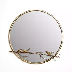 Gold Birds on Branch Wall Mirror