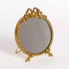 Gold Bow Beaded Tabletop Mirror