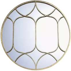 Gold Circular Inset Round Wall Mirror