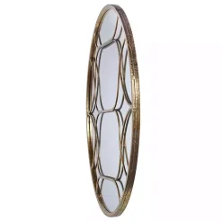 Gold Circular Inset Round Wall Mirror