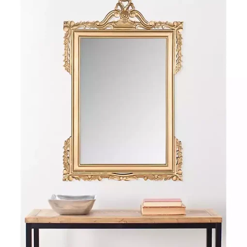 Gold Decorative Scrolls Ornate Wall Mirror