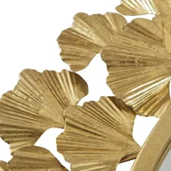 Gold Foil Leaf Framed Round Wall Mirror