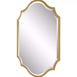 Gold Leaf Curved Metal Wall Mirror