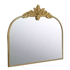 Gold Leaves Arched Wall Mirror, 40x35 in.