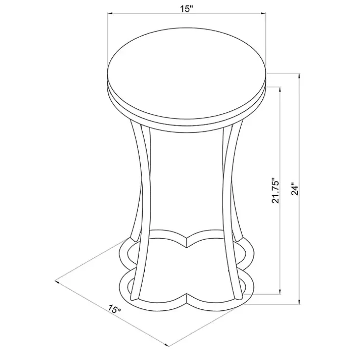 Gold Metal and Capiz Shell Top Accent Table