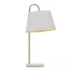 Gold Metal and Faux Silk Shade Table Lamp