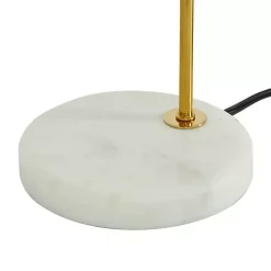 Gold Metal and Faux Silk Shade Table Lamp