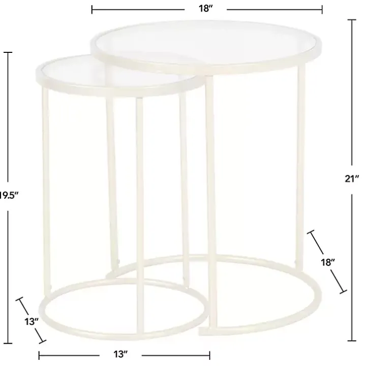 Gold Metal and Glass Nesting 2-pc Accent Table Set