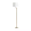 Gold Metal and White Marble Base Floor Lamp