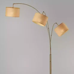 Gold Metal 3-Arm Arched Floor Lamp