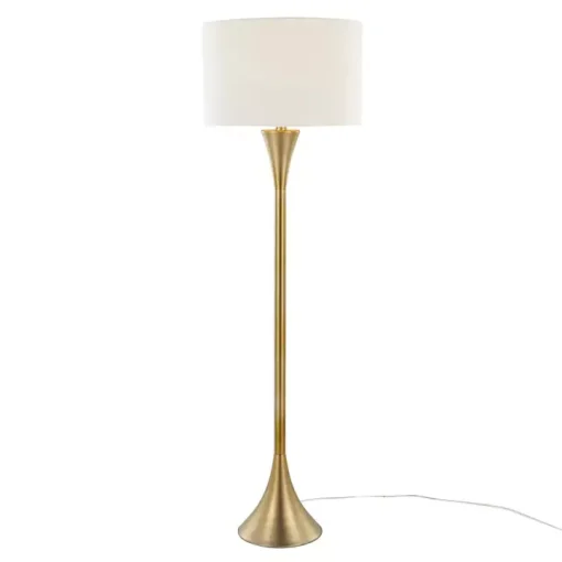 Gold Metal Hourglass Floor Lamp