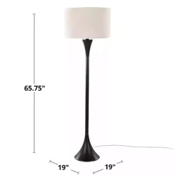 Gold Metal Hourglass Floor Lamp