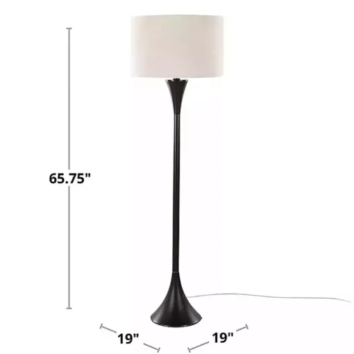 Gold Metal Hourglass Floor Lamp