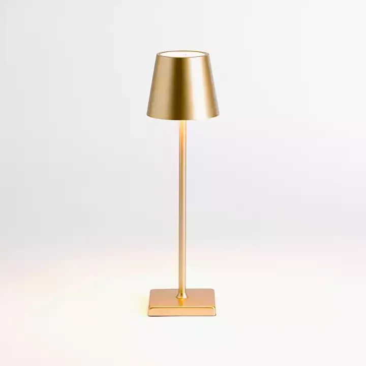 Gold Metal LED Cordless Touch Lamp