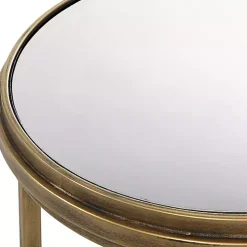 Gold Metal Mirror Top 2-pc. Nesting Side Table Set