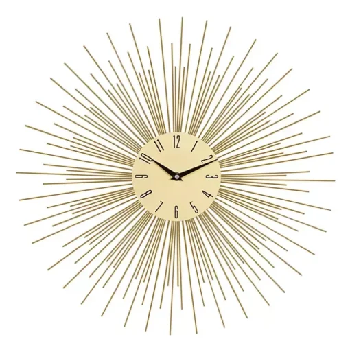 Gold Metal Sunburst Wall Clock