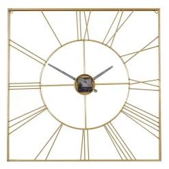 Gold Minimal Square Open Face Clock