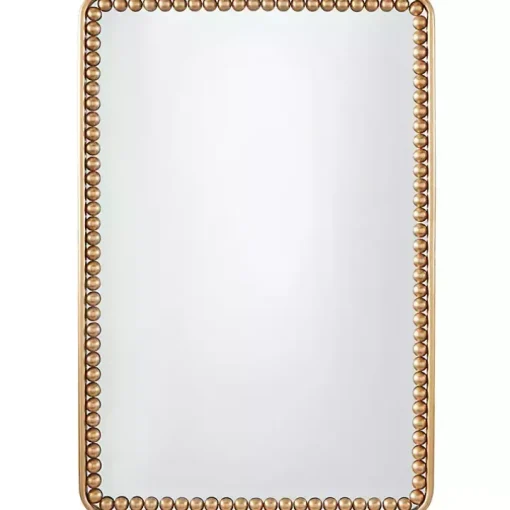 Gold Rounded Rectangle Wall Mirror