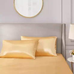 Gold Satin Standard 2-pc. Pillow Case Set
