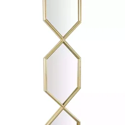 Gold Slim Stacked Hexagons Wall Mirror