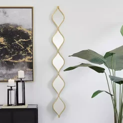 Gold Slim Stacked Raindrop Wall Mirror