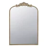 Gold Studded Scroll Arched Mirror, 36 in.