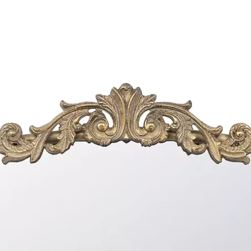 Gold Studded Scroll Arched Mirror, 36 in.