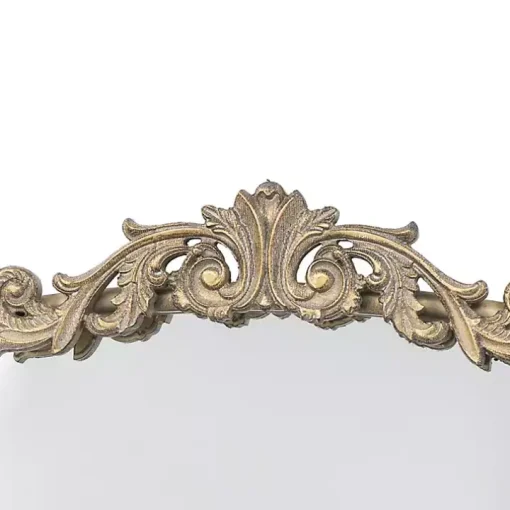 Gold Studded Scroll Arched Mirror, 42 in.