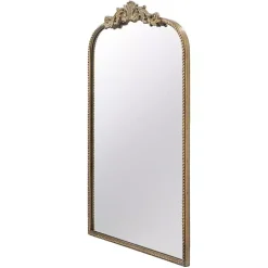 Gold Studded Scroll Arched Mirror, 36 in.