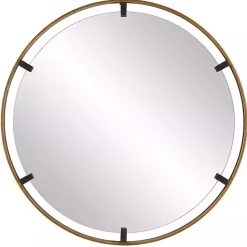 Gold Suspended Round Wall Mirror