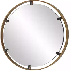 Gold Suspended Round Wall Mirror