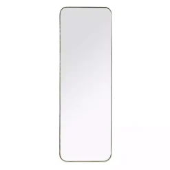 Gold Thin Iron Frame Curved Corner Mirror