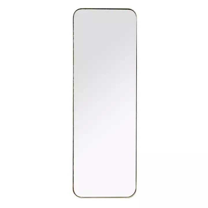 Gold Thin Iron Frame Curved Corner Mirror