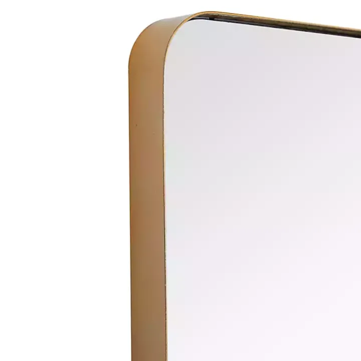 Gold Thin Iron Frame Curved Corner Mirror