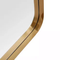 Gold Thin Iron Frame Curved Corner Mirror