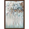 Golden Blue Forest Framed Canvas Art Print