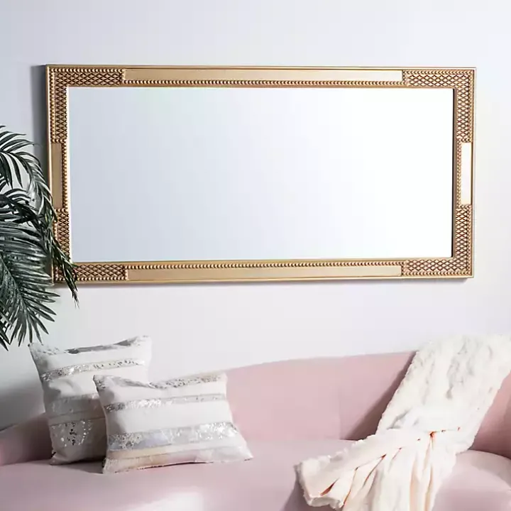 Golden Carved Textured Wall Mirror