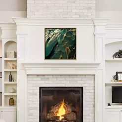 Golden Gilt Feathers Canvas Framed Art